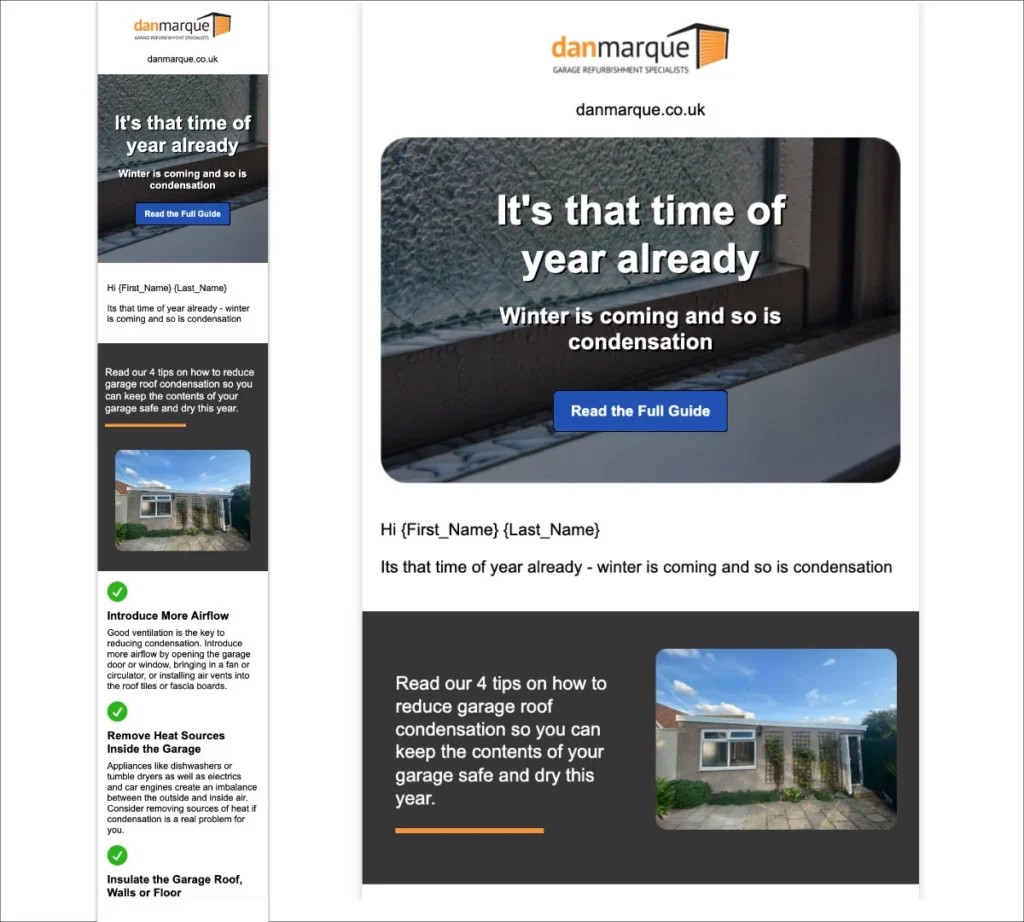 Garage Refurbishment HTML Email Template