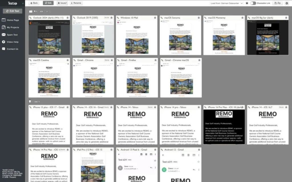 HTML Email Development Email Testing Screenshot